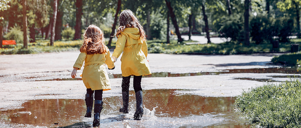 Playing outside in the rain