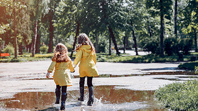 Playing outside in the rain