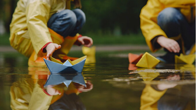 Playing outside in the rain