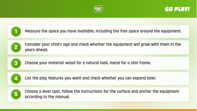 Which playground equipment suits your garden? | EXIT Toys