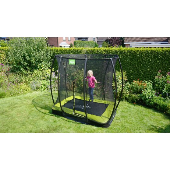 EXIT Silhouette ground trampoline 153x214cm with safety net - green