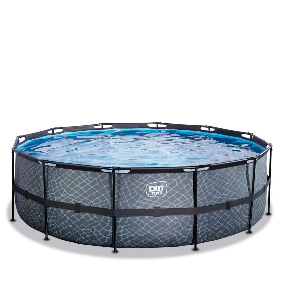 EXIT Stone pool 15ft x 48in with sand filter pump - grey