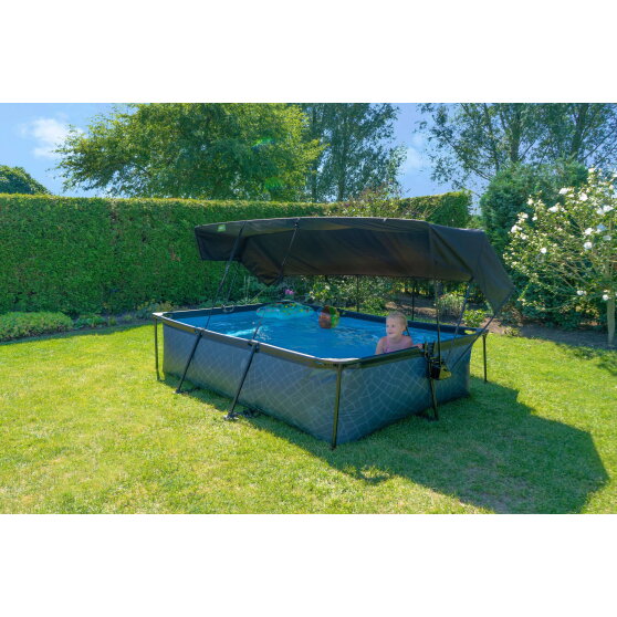 EXIT Lime pool 10ft x 6.6ft x 25.6in with filter pump and canopy - green