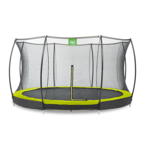 EXIT Silhouette ground trampoline 12ft with safety net - green