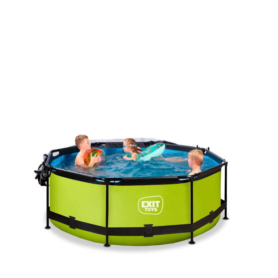 EXIT Lime pool 8ft x 30in with filter pump and dome - green