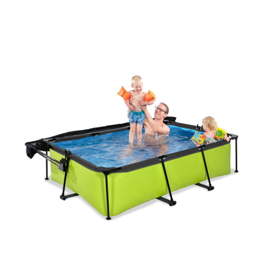 EXIT Lime pool 7ft x 5ft x 25.6in with filter pump and canopy - green