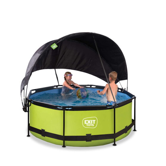EXIT Lime pool 8ft x 30in with filter pump and canopy - green
