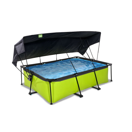 EXIT Lime pool 7ft x 5ft x 25.6in with filter pump and canopy - green