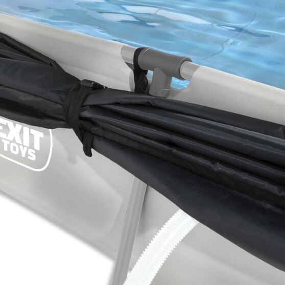 EXIT Soft Grey Pool 10x6.5ft with Filter Pump & Canopy