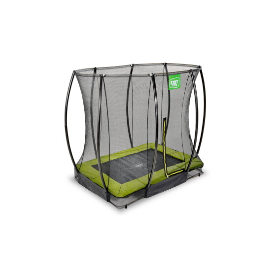 EXIT Silhouette ground trampoline 5x7ft with safety net - green