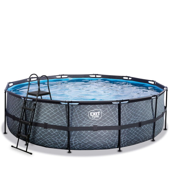 EXIT Stone pool 16ft x 48in with sand filter pump - grey