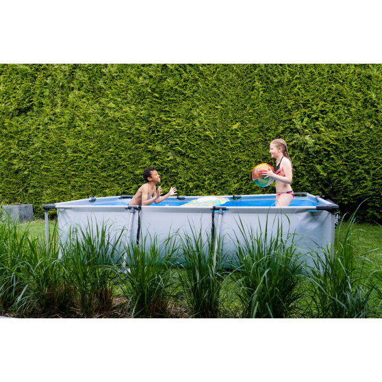EXIT Soft Grey Pool 10x6.5ft with Filter Pump - Grey