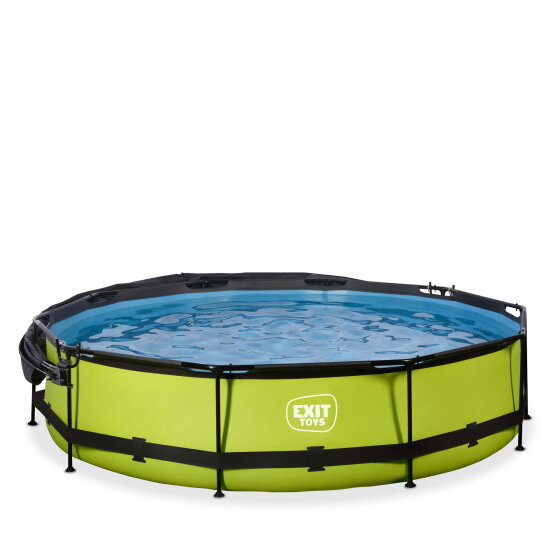 EXIT Lime pool 12ft x 30in with filter pump and canopy - green