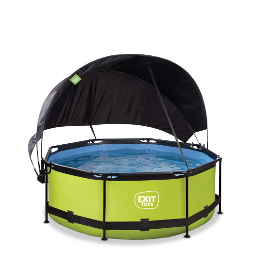 EXIT Lime pool 8ft x 30in with filter pump and canopy - green