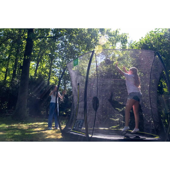 EXIT Silhouette ground trampoline 8ft with safety net - pink