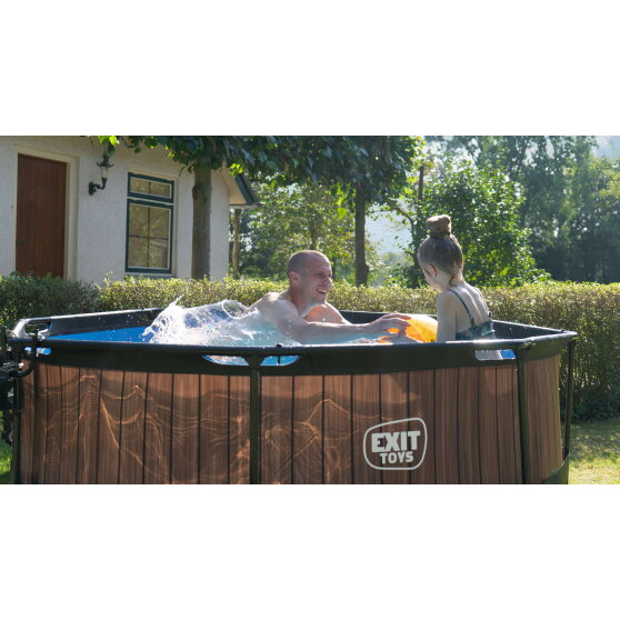 EXIT Stone pool 8ft x 30in with filter pump - grey