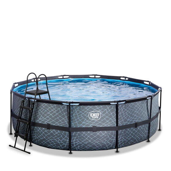 EXIT Stone pool 14ft x 48in with sand filter pump - grey