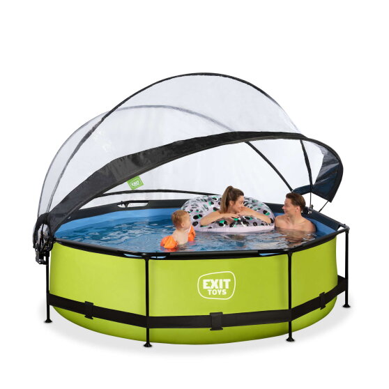 EXIT Lime pool 10ft x 30in with filter pump and dome - green