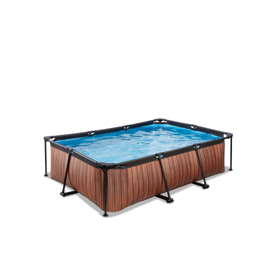 EXIT Wood pool 7ft x 5ft x 25.6in with filter pump - brown