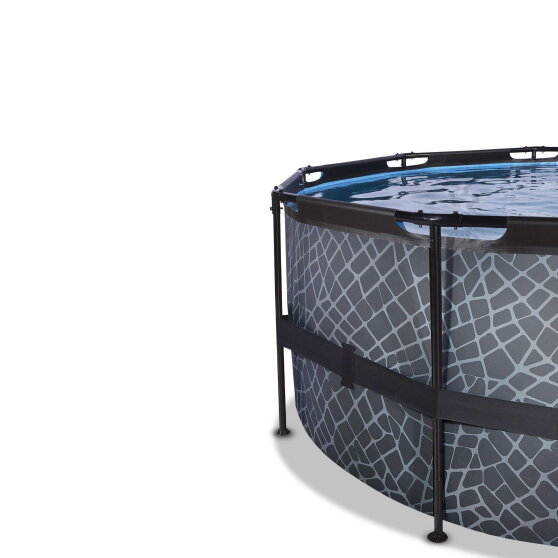 EXIT Stone pool 16ft x 48in with sand filter pump - grey