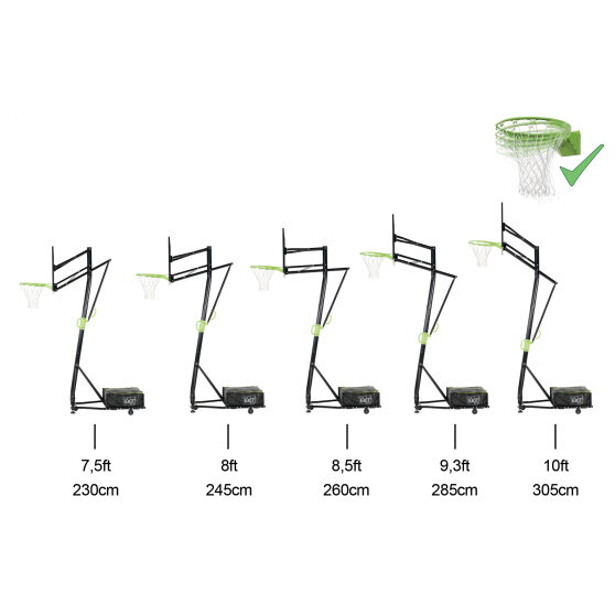 EXIT Galaxy Portable Basketball Backboard - Green/Black