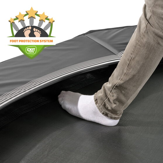 EXIT InTerra ground-level sports trampoline 12ft - black