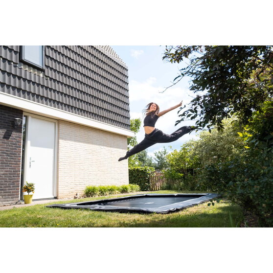 EXIT InTerra ground-level sports trampoline 8x12ft - black