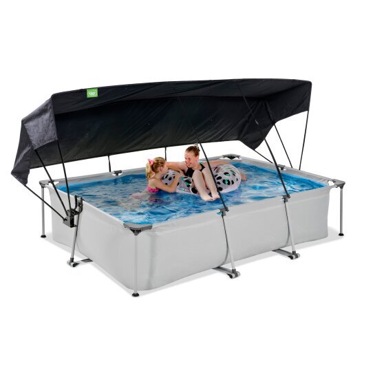 EXIT Soft Grey pool 300x200x65cm with filter pump and canopy - grey