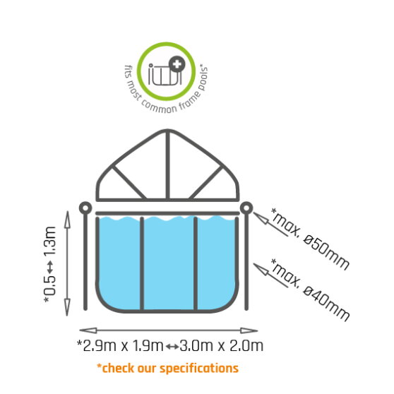 EXIT pool canopy 10x6.6ft - universal