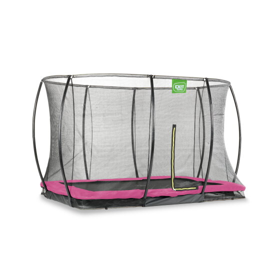 EXIT Silhouette ground trampoline 8x12ft with safety net - pink