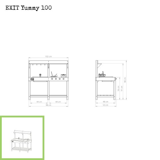 EXIT Yummy 100 wooden outdoor kitchen - natural