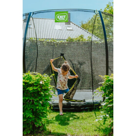 EXIT Silhouette ground trampoline 12ft with safety net - black