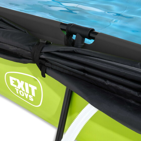 EXIT Lime pool 10ft x 6.6ft x 25.6in with filter pump and canopy - green