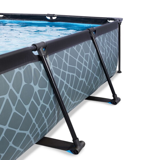 EXIT Stone pool 7ft x 5ft x 25.6in with filter pump - grey