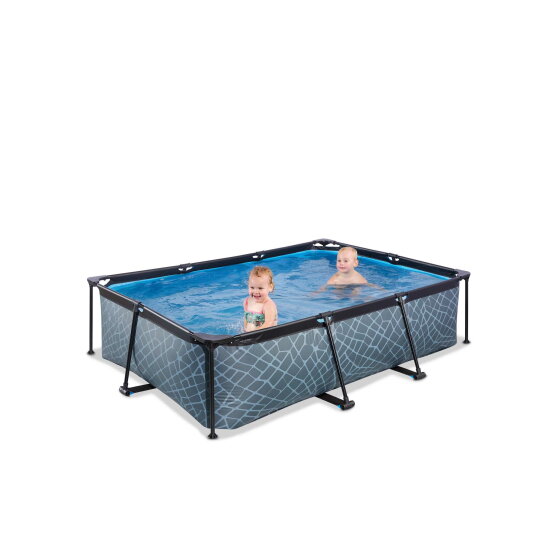 EXIT Stone pool 7ft x 5ft x 25.6in with filter pump - grey