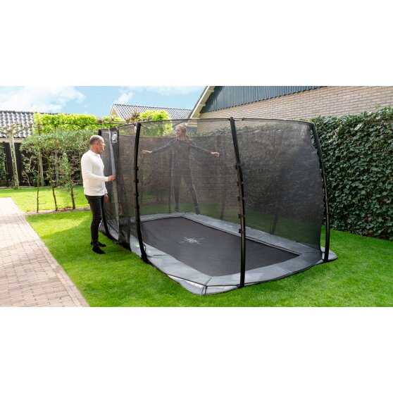 InTerra ground level trampoline 244x427cm with safety net - | EXIT Toys
