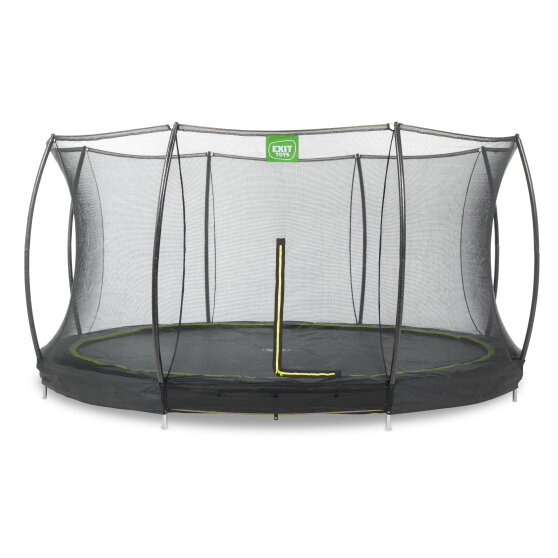 EXIT Silhouette ground trampoline 14ft with safety net - black