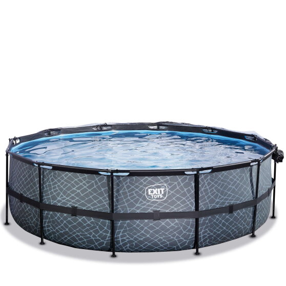 EXIT Stone pool 16ft x 48in with sand filter pump - grey