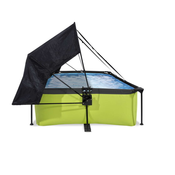 EXIT Lime pool 10ft x 6.6ft x 25.6in with filter pump and canopy - green
