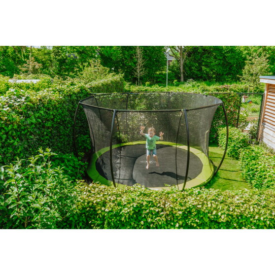 EXIT Silhouette ground trampoline 14ft with safety net - green