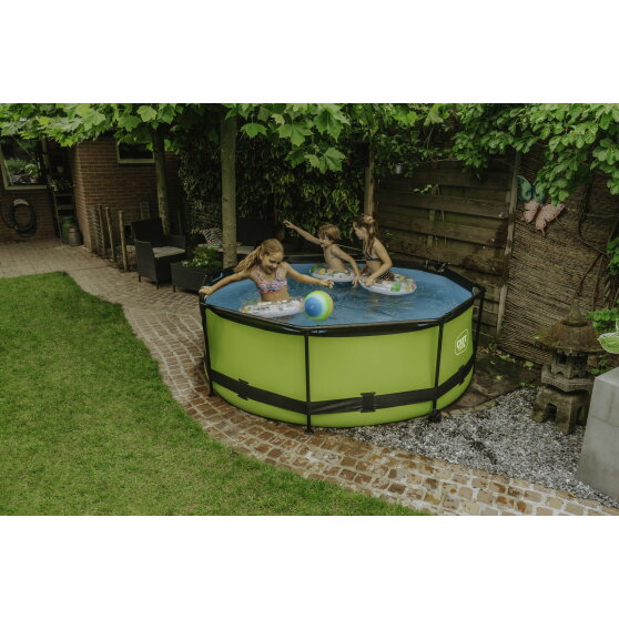 EXIT Lime pool 8ft x 30in with filter pump - green