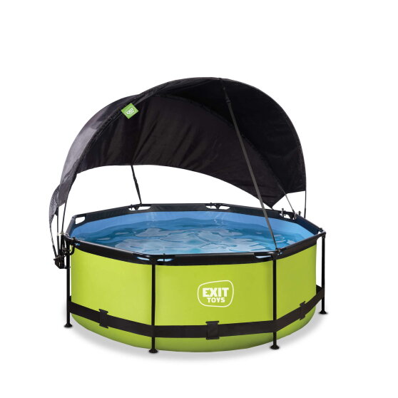EXIT Lime pool 8ft x 30in with filter pump and canopy - green