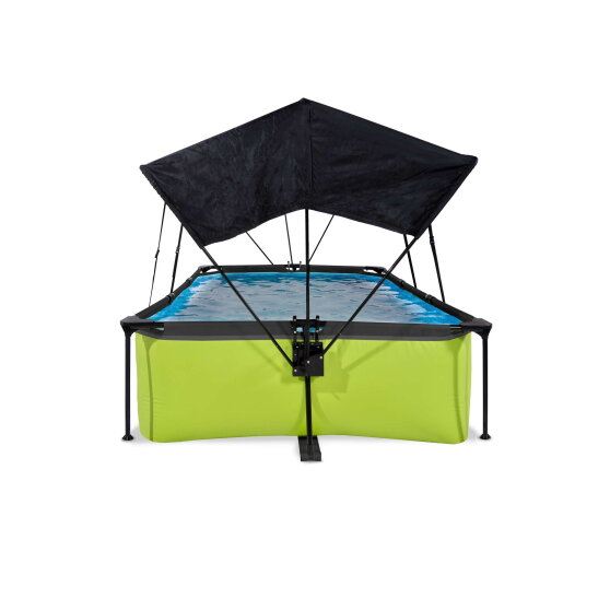 EXIT Lime pool 7ft x 5ft x 25.6in with filter pump and canopy - green