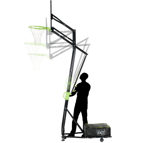 EXIT Galaxy portable basketball backboard on wheels - green/black