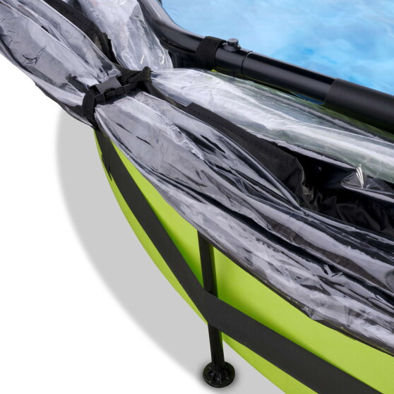 EXIT Lime pool 12ft x 30in with filter pump and dome - green