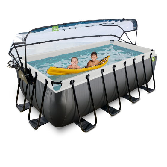 EXIT Frame Pool 4x2x1.22m (12V SF) – Black Leather + Dome GB