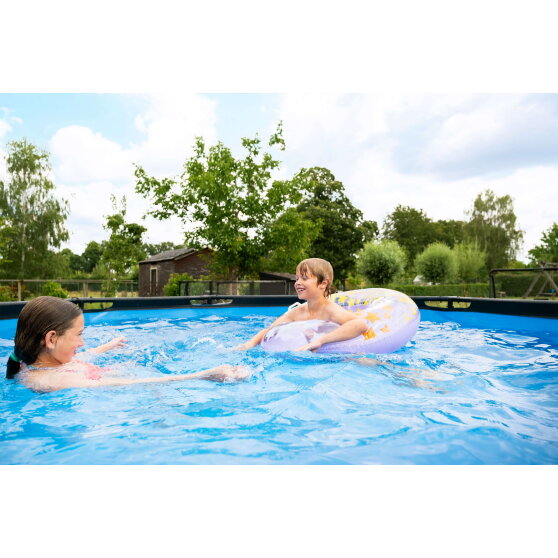 EXIT Black Leather pool 12ft x 48in with sand filter pump - black