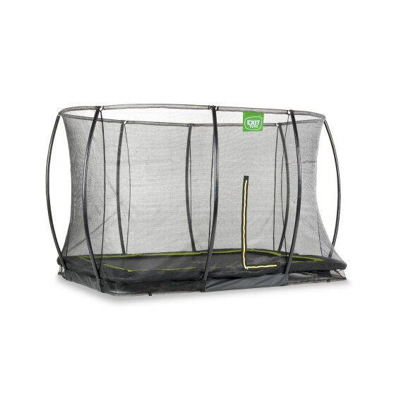 EXIT Silhouette ground trampoline 214x305cm with safety net - black