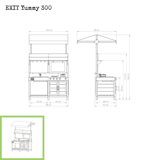 EXIT Yummy 300 wooden outdoor kitchen - natural