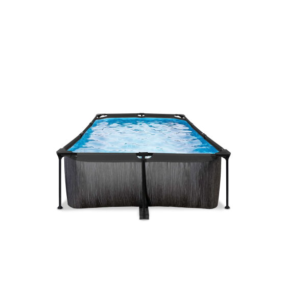 EXIT Black Wood pool 7ft x 5ft x 25.6in with filter pump - black